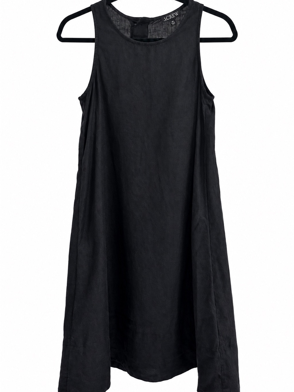 J. Crew Black Sleeveless Linen Flared Shift Dress, size XXS